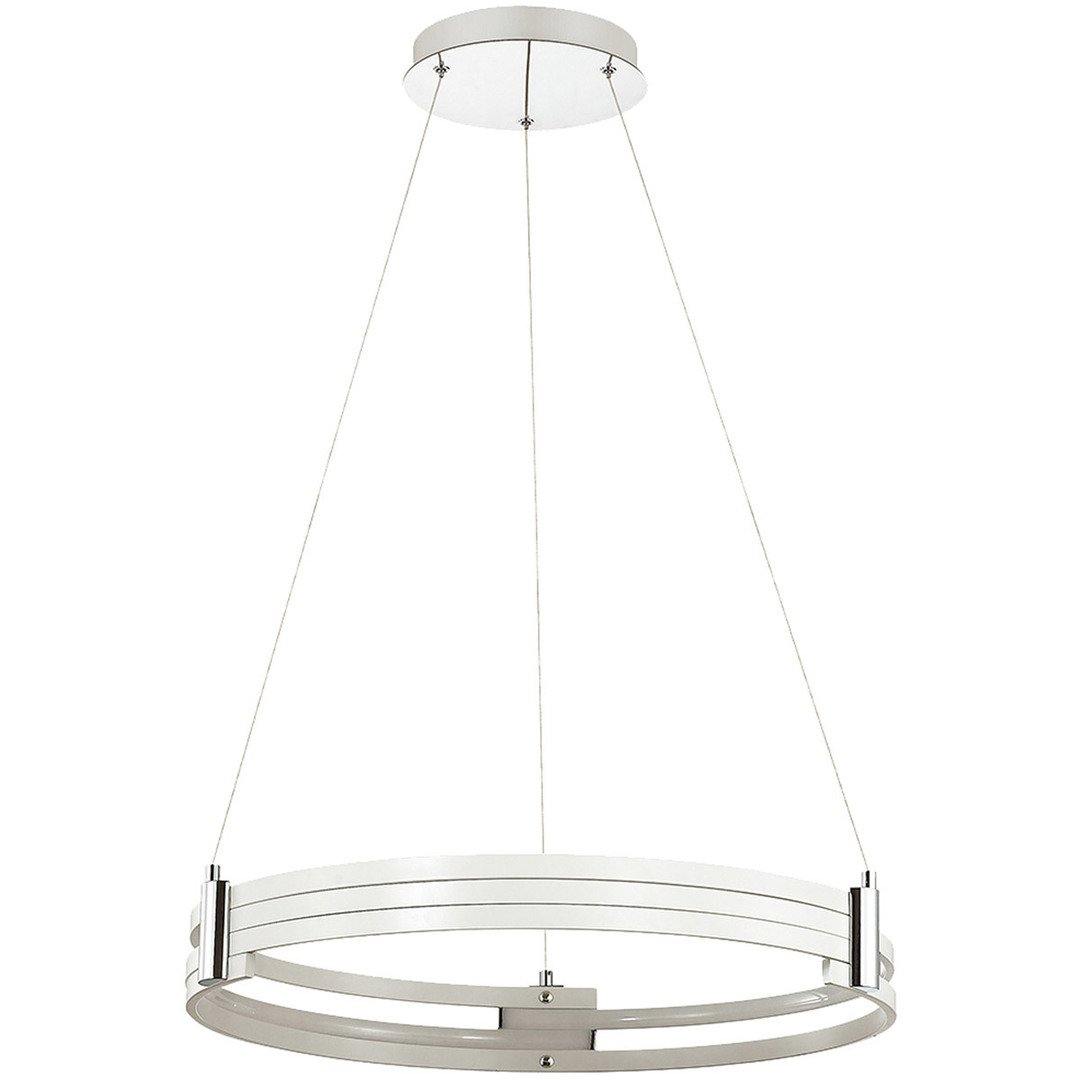 LED Matte White Halo Ring Chandelier - LV LIGHTING