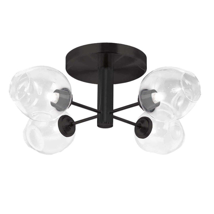 Steel with Clear Glass Shade Flush Mount - LV LIGHTING