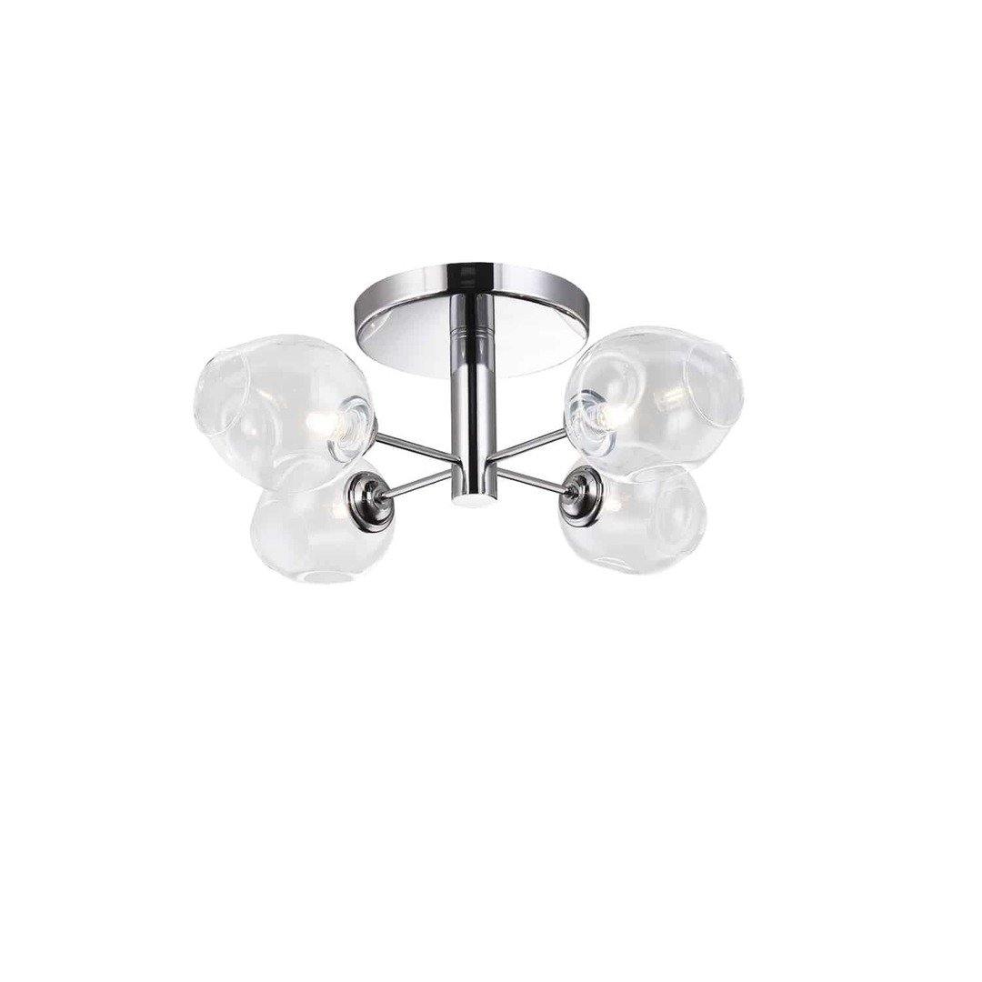 Steel with Clear Glass Shade Flush Mount - LV LIGHTING