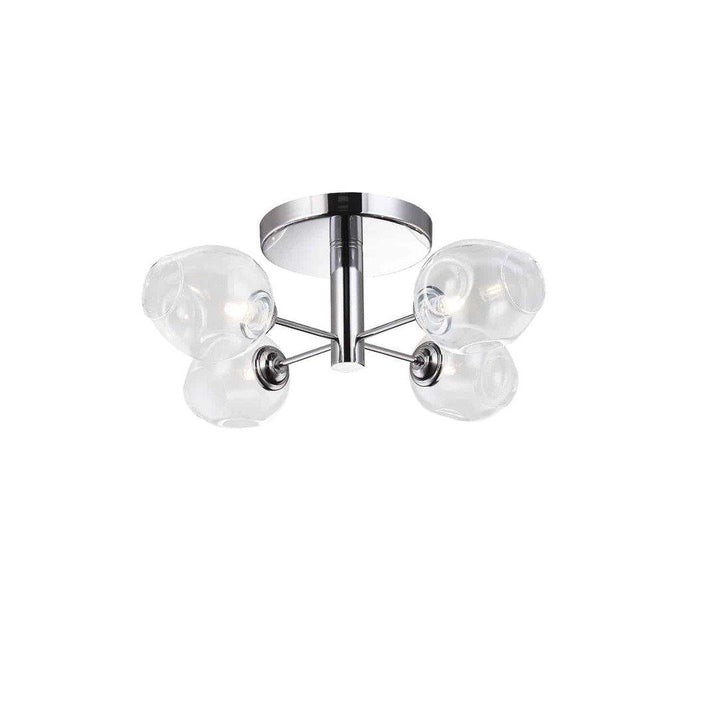 Steel with Clear Glass Shade Flush Mount - LV LIGHTING
