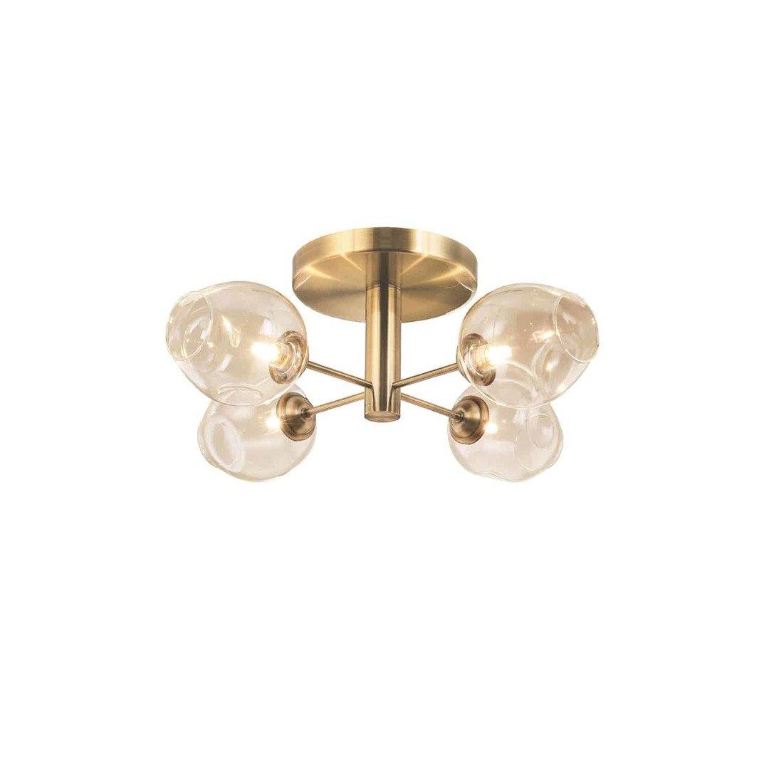 Steel with Clear Glass Shade Flush Mount - LV LIGHTING