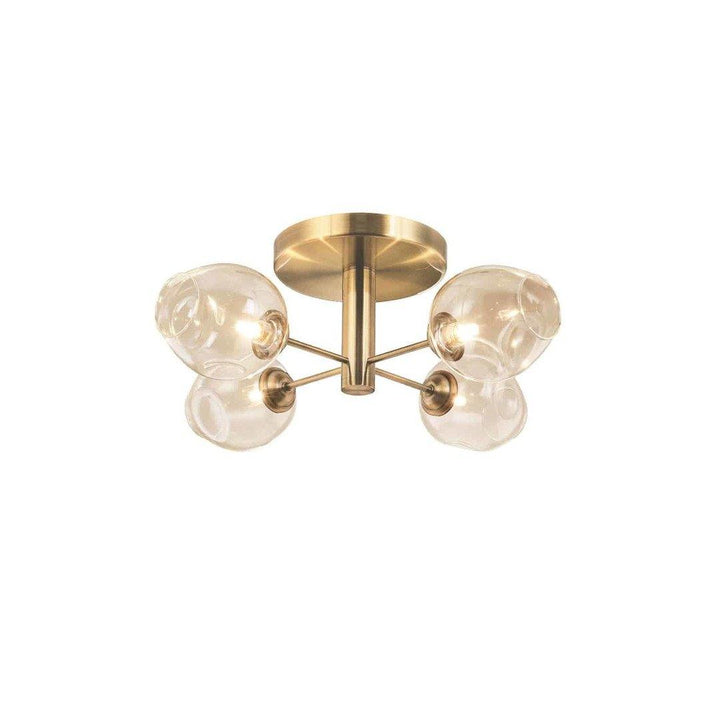 Steel with Clear Glass Shade Flush Mount - LV LIGHTING