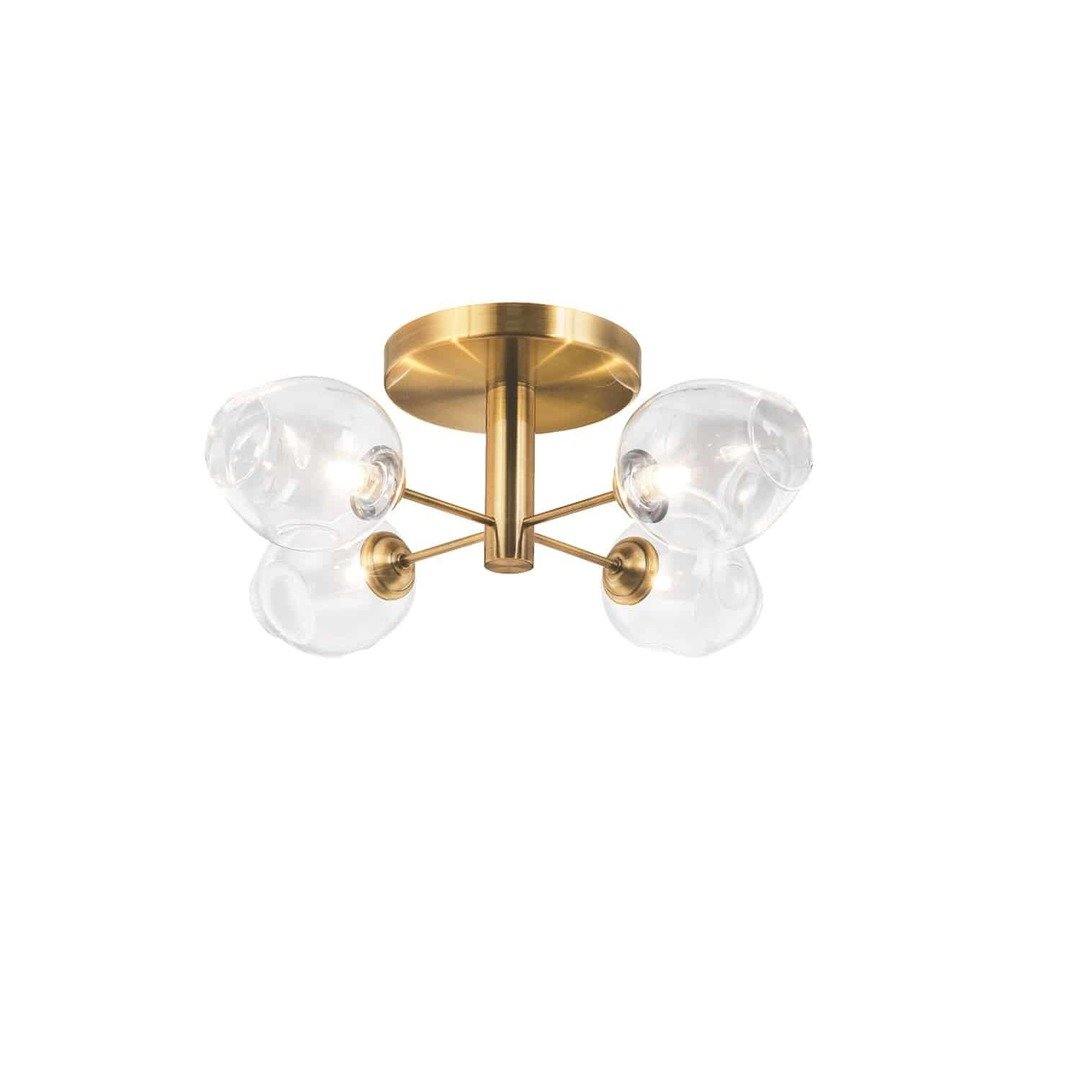 Steel with Clear Glass Shade Flush Mount - LV LIGHTING