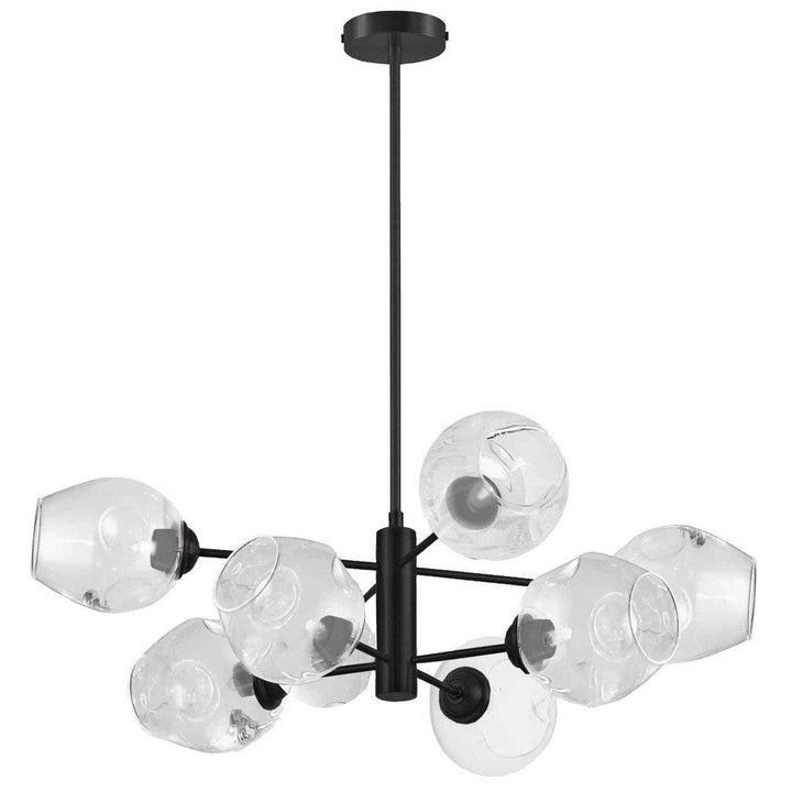 Steel with Open Glass Shade Chandelier - LV LIGHTING