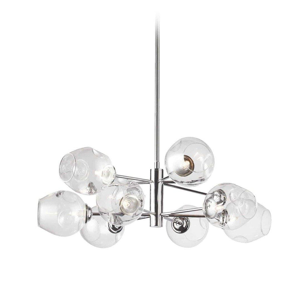 Steel with Open Glass Shade Chandelier - LV LIGHTING