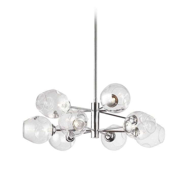 Steel with Open Glass Shade Chandelier - LV LIGHTING