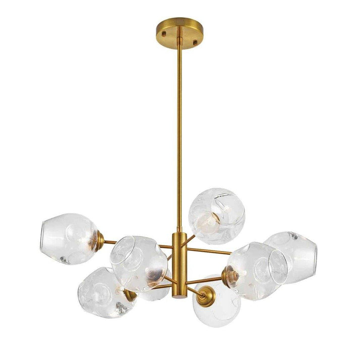Steel with Open Glass Shade Chandelier - LV LIGHTING