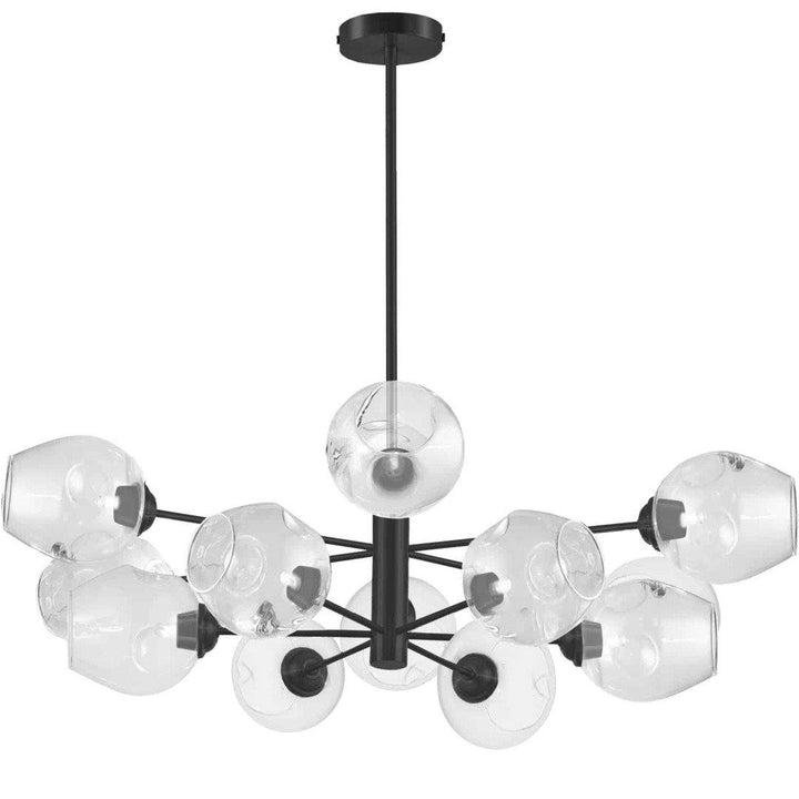 Steel with Open Glass Shade Chandelier - LV LIGHTING