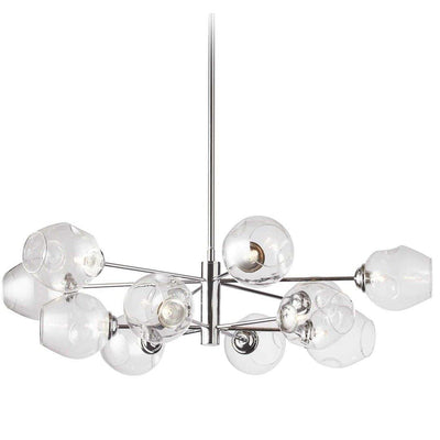 Steel with Open Glass Shade Chandelier - LV LIGHTING