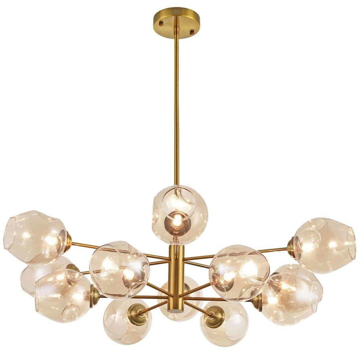 Steel with Open Glass Shade Chandelier - LV LIGHTING