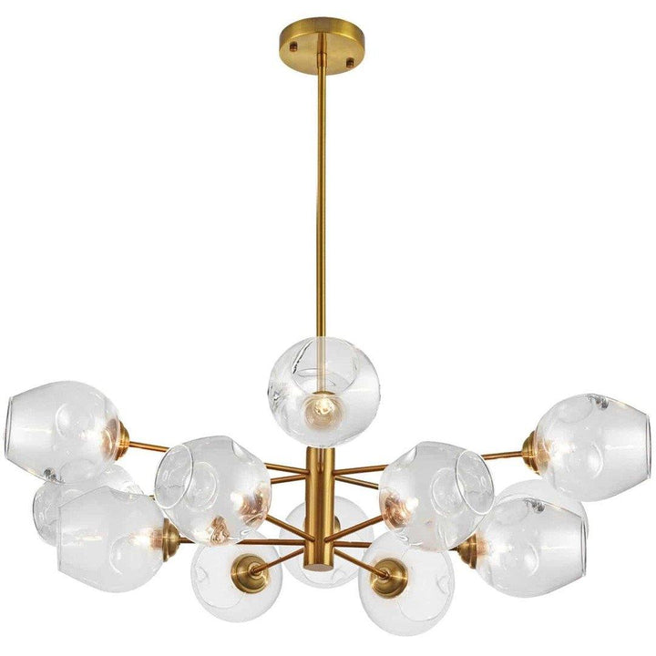 Steel with Open Glass Shade Chandelier - LV LIGHTING