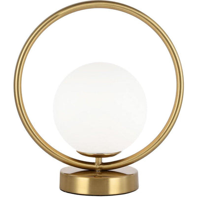 Steel Ring with Frosted Glass Globe Table Lamp - LV LIGHTING