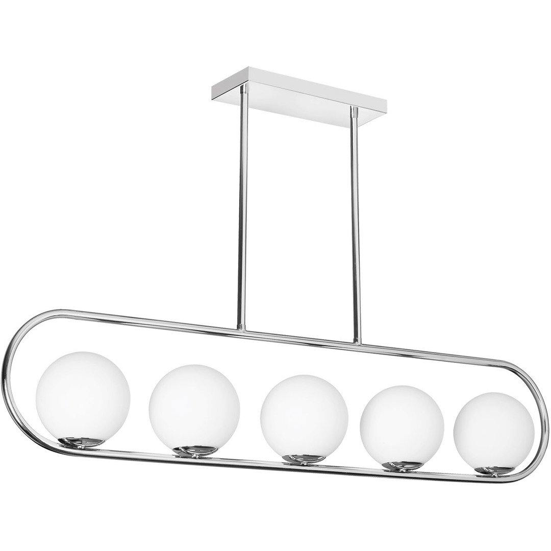 Polished Chrome with Frosted Glass Globe Linear Pendant - LV LIGHTING