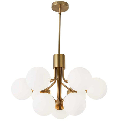 Steel with Frosted Glass Globe Chandelier - LV LIGHTING