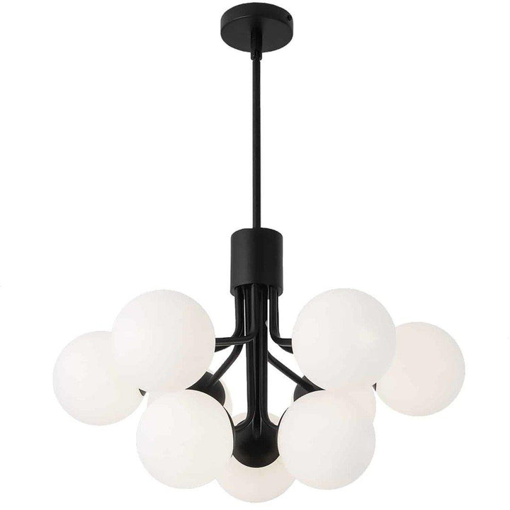 Steel with Frosted Glass Globe Chandelier - LV LIGHTING
