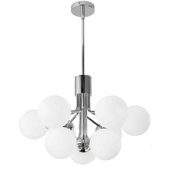 Steel with Frosted Glass Globe Chandelier - LV LIGHTING