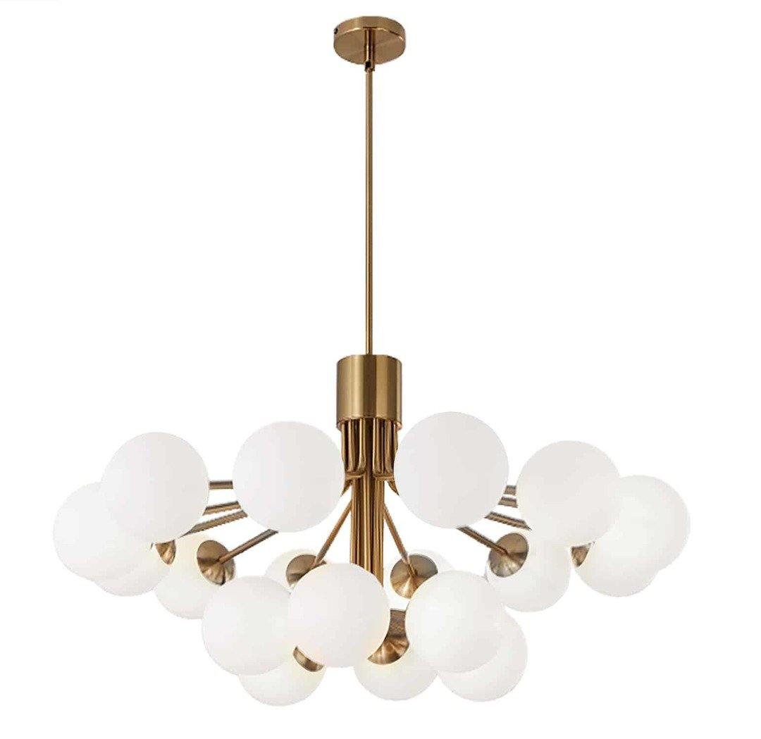 Steel with Frosted Glass Globe Chandelier - LV LIGHTING