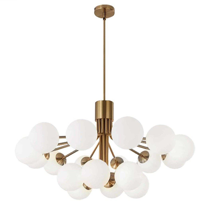 Steel with Frosted Glass Globe Chandelier - LV LIGHTING