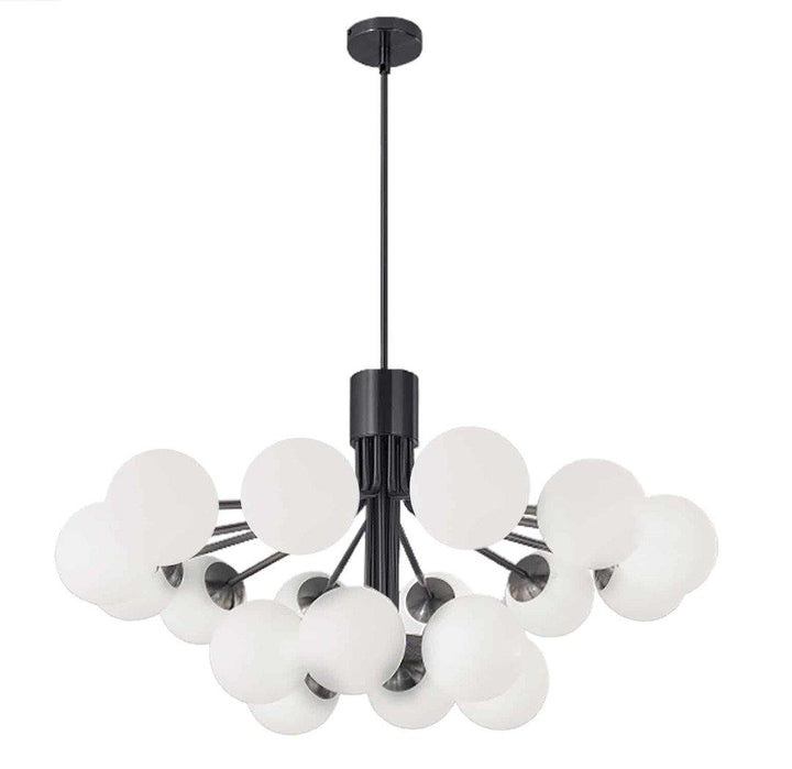 Steel with Frosted Glass Globe Chandelier - LV LIGHTING