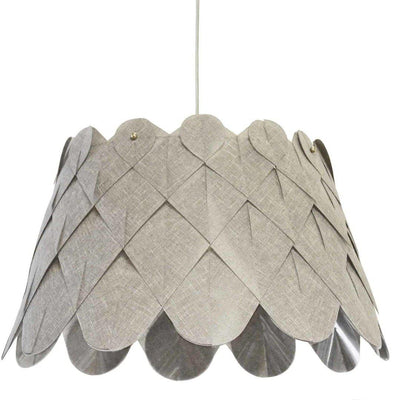 Polished Chrome with Patterned Fabric Shade Pendant - LV LIGHTING