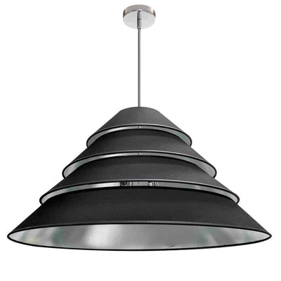 Steel with Layers Fabric Shade Chandelier - LV LIGHTING