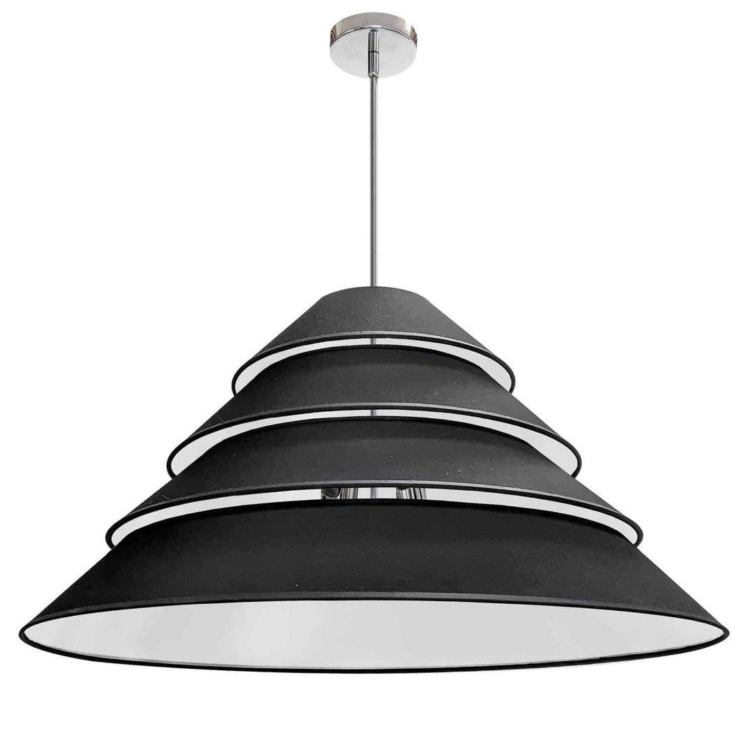 Steel with Layers Fabric Shade Chandelier - LV LIGHTING