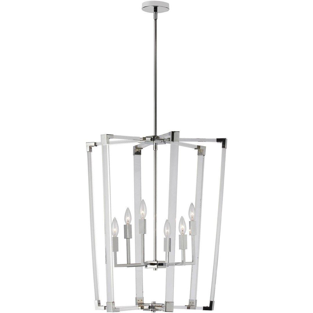 Polished Chrome with Acrylic Arm Shade Chandelier - LV LIGHTING