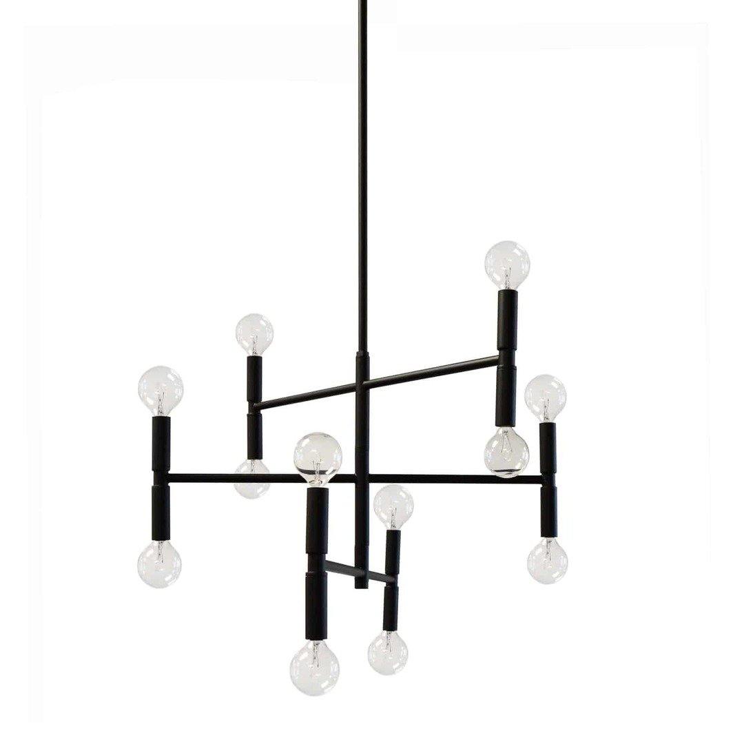 Steel with Visible Lightbulb Chandelier - LV LIGHTING