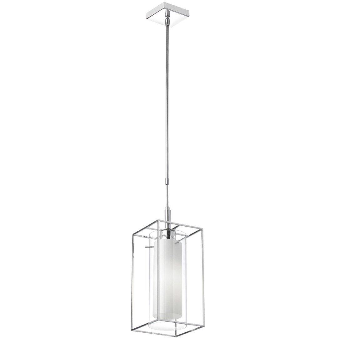 Polished Chrome with Cylindrical Glass Shade Pendant - LV LIGHTING