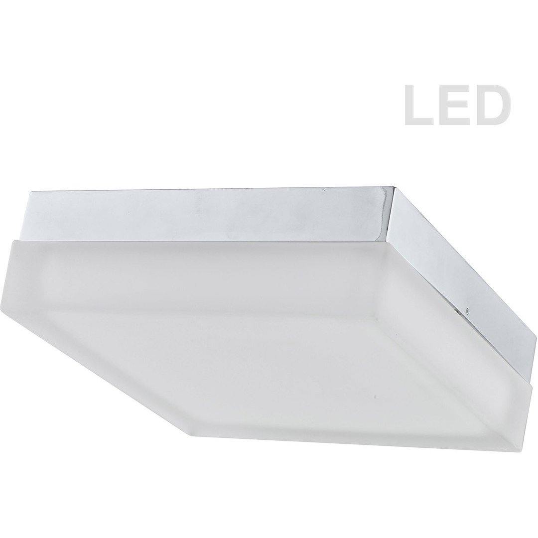Satin Nickel with Frosted Glass Shade Flush Mount - LV LIGHTING