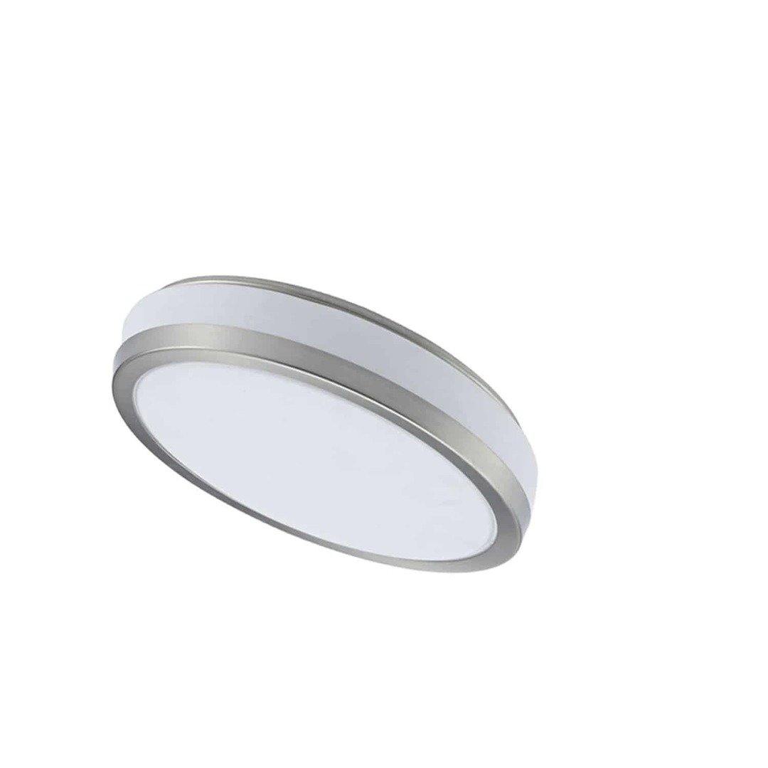 LED Steel with Opal White Glass Shade Flush Mount - LV LIGHTING