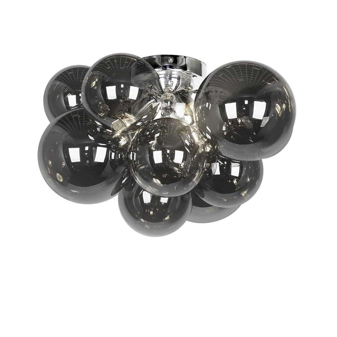 Steel with Glass Globe Flush Mount - LV LIGHTING