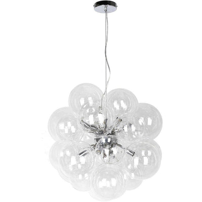Polished Chrome with Glass Globe Pendant - LV LIGHTING