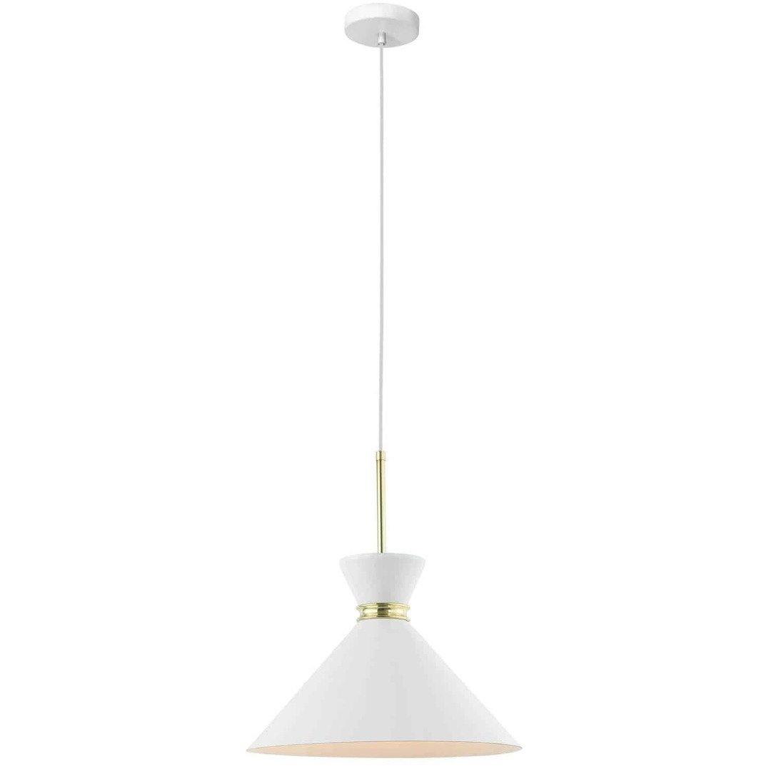 Gloss White with Cone Shade Pendant - LV LIGHTING
