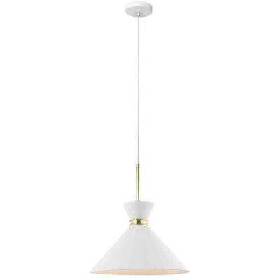 Gloss White with Cone Shade Pendant - LV LIGHTING