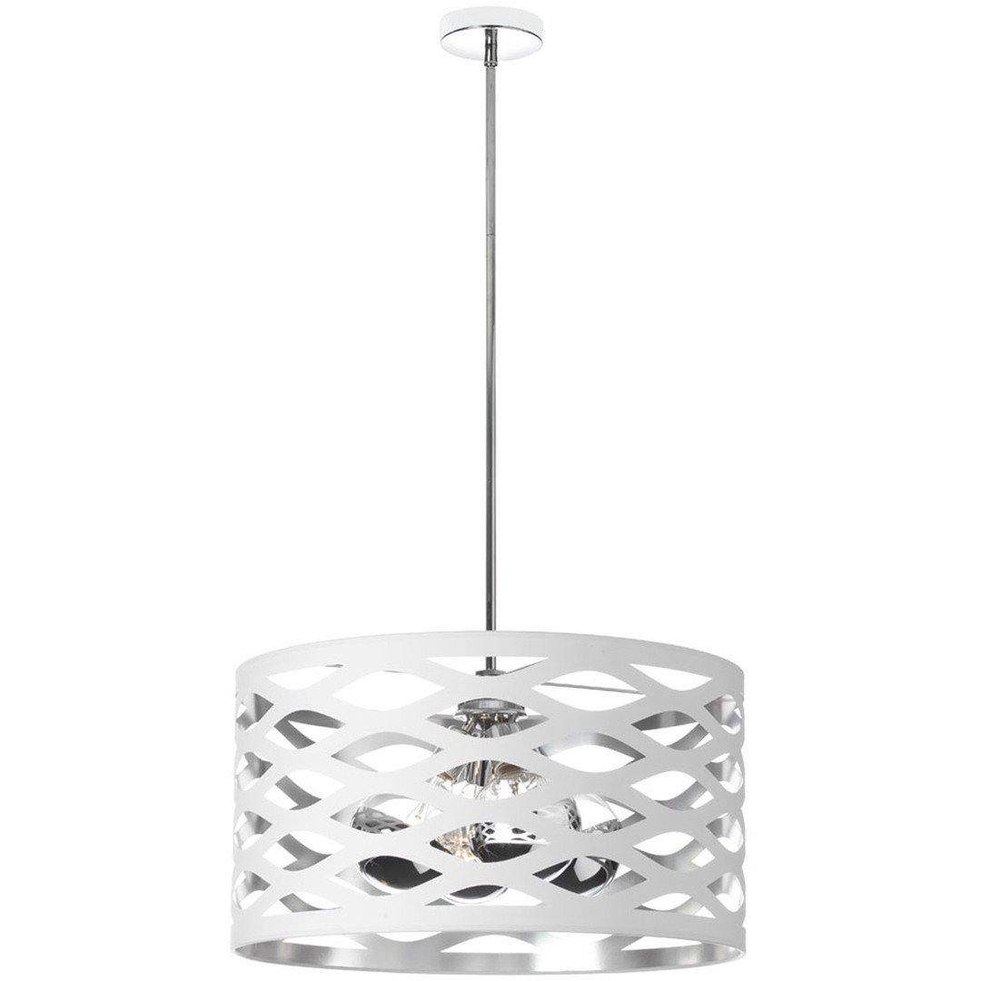 Polished Chrome with White Hollow Shade Chandelier - LV LIGHTING