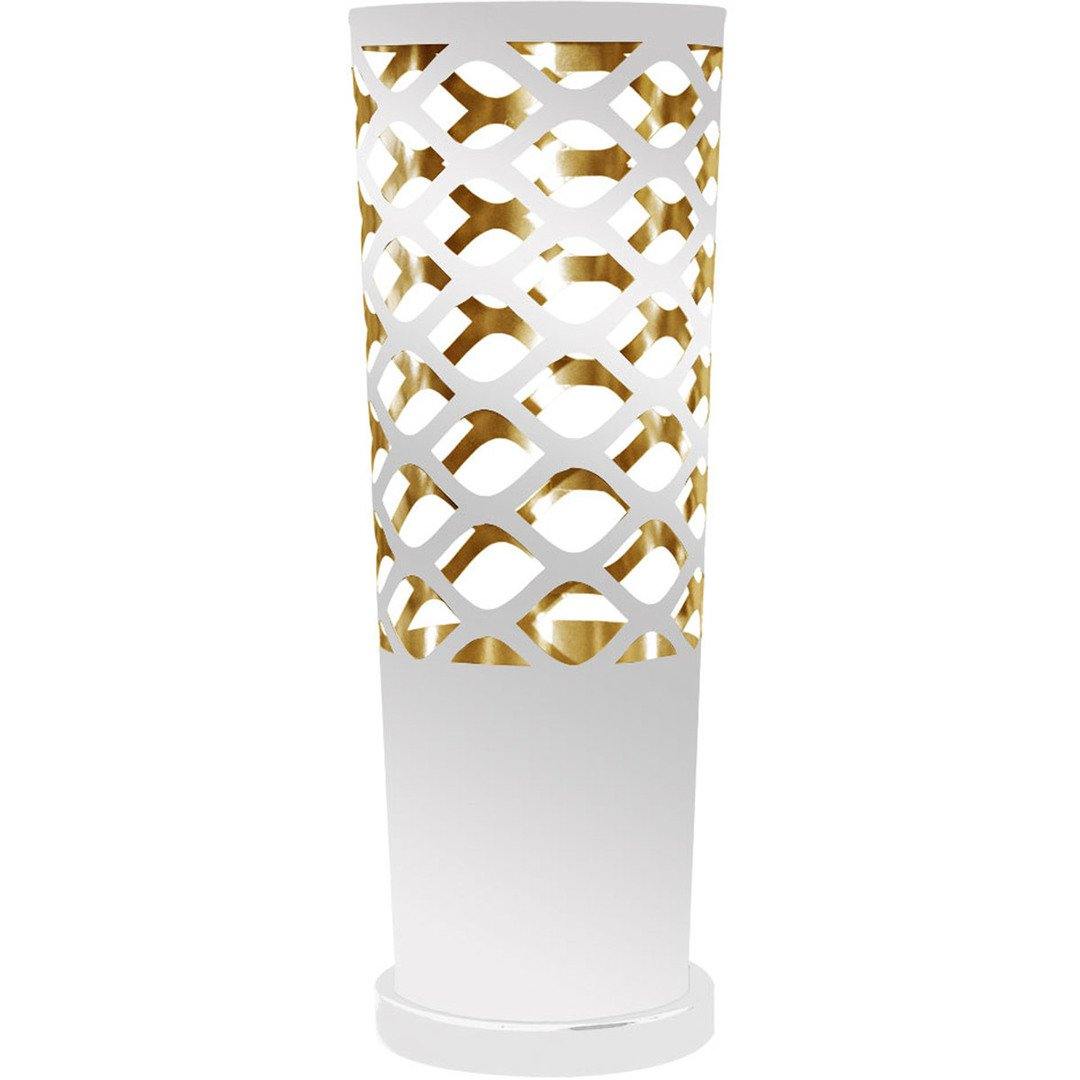 White with Gold Jewel Tone Table Lamp - LV LIGHTING