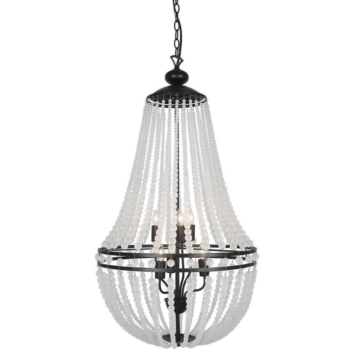 Steel with Acrylic Bead Chandelier - LV LIGHTING