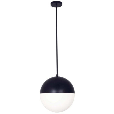 Steel with Frosted Glass Globe Pendant - LV LIGHTING