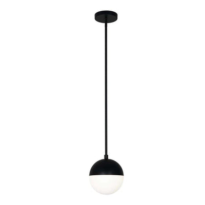 Steel with Frosted Glass Globe Pendant - LV LIGHTING