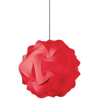 Satin Chrome with Fabric Puzzled Pendant - LV LIGHTING