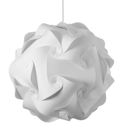 Satin Chrome with Fabric Puzzled Pendant - LV LIGHTING