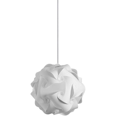 Satin Chrome with Fabric Puzzled Pendant - LV LIGHTING