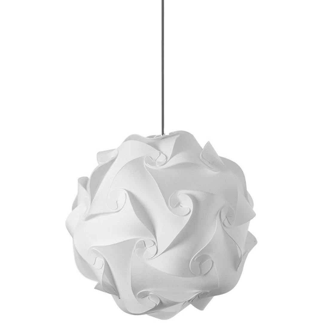 Satin Chrome with Fabric Puzzled Pendant - LV LIGHTING