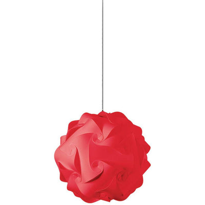 Satin Chrome with Fabric Puzzled Pendant - LV LIGHTING