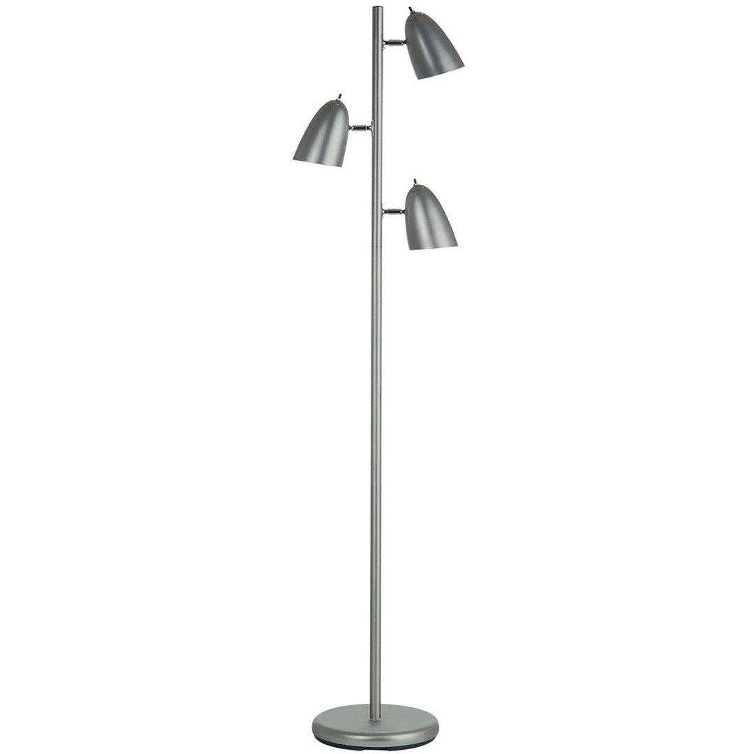 Satin Chrome 3 Light Floor Lamp - LV LIGHTING