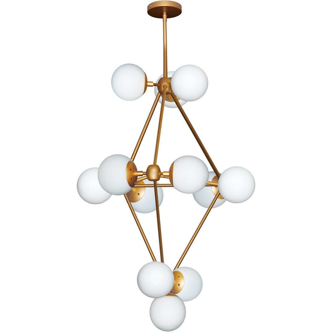 Steel with Frosted Glass Globe Candelier - LV LIGHTING