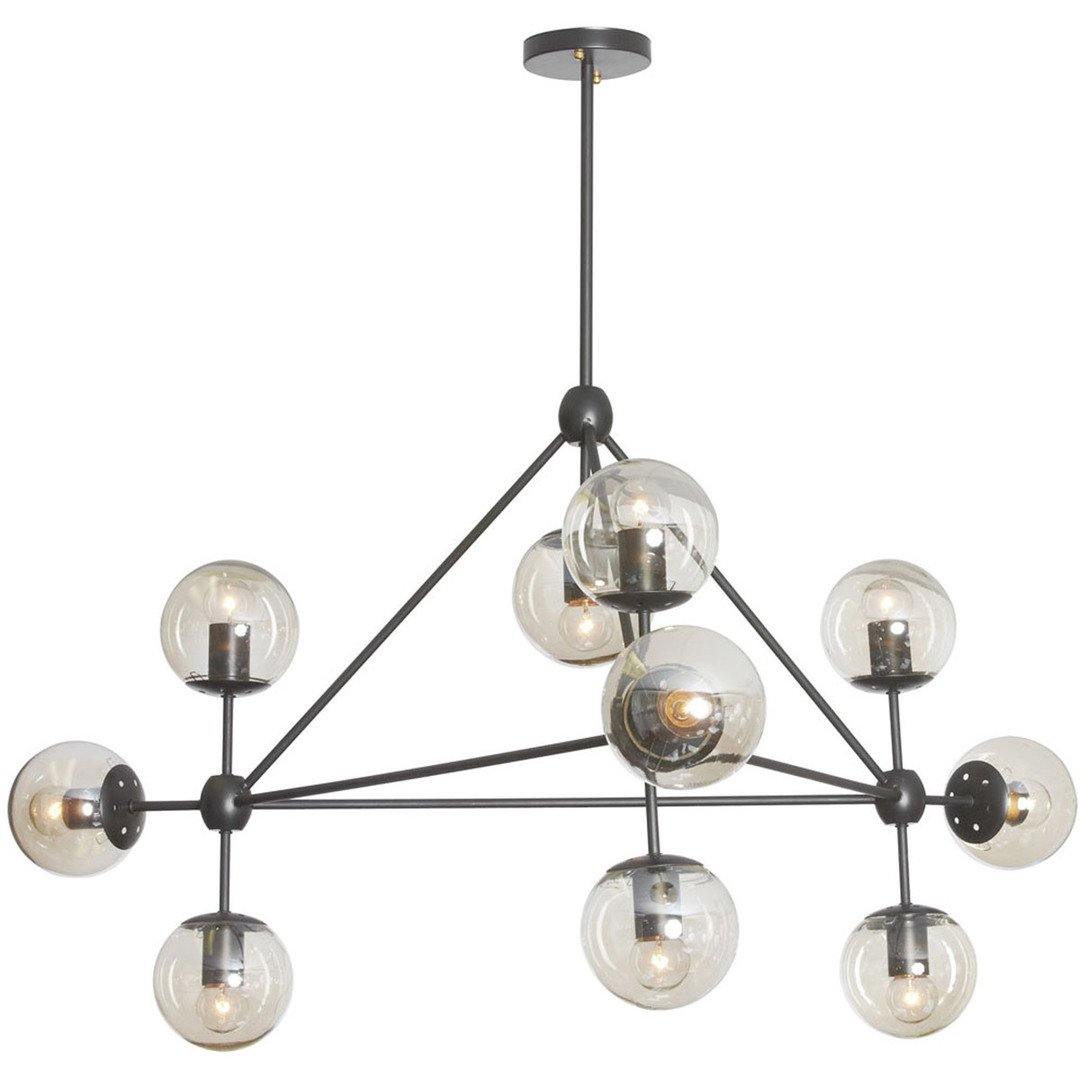 Matte Black with Clear Glass Globe Chandelier - LV LIGHTING