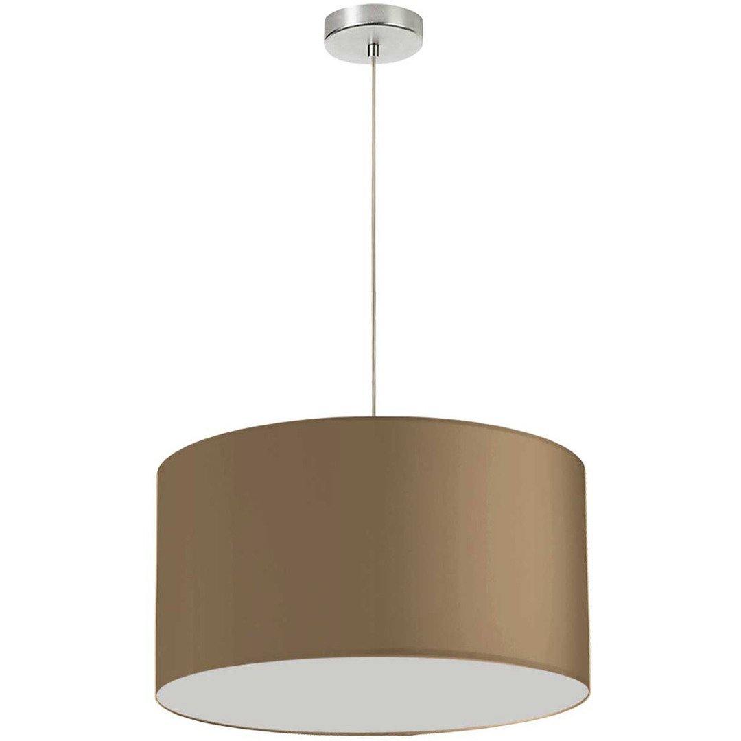 Polished Chrome with Fabric Drum Shade Pendant - LV LIGHTING