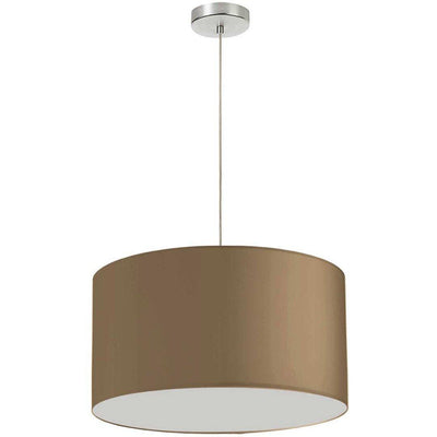 Polished Chrome with Fabric Drum Shade Pendant - LV LIGHTING